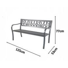 Aga Kovinska vrtna klop 125x53x77 cm