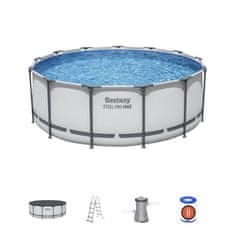 Bestway Steel Pro Max nadzemni bazen 396×122 cm z dodatki in filtracijo 3028 l/h