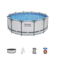 Bestway Steel Pro Max nadzemni bazen 366x122 cm s filtrom, lestvijo in ponjavo