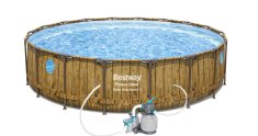 Bestway Bestway Power Steel Wood Swim Vista bazen 549×122 cm + peščeni filter 6056 l/h