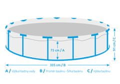 Marimex Bazenski bazen Florida 3,05 x 0,91 m z vgrajenim skimerjem, motiv Teak