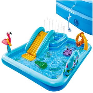 Intex INTEX Jungle otroški napihljiv vodni park z toboganom 244x198x71 cm