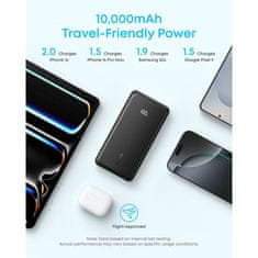 Anker Zolo Powerbank 10000 mAh, 22,5W z vgrajenim USB-C kablom, bel
