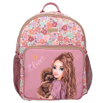 Top Model Dívčí batoh Floral Hayden, Hayden se psem, fialový s květinovým vzorem