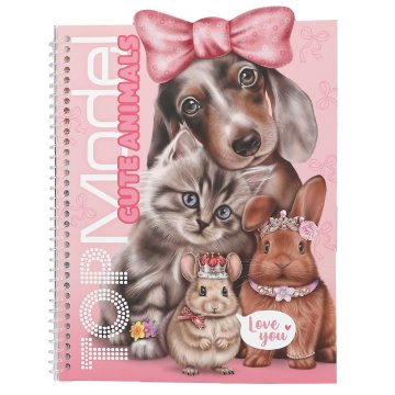 Top Model Kreativní samolepkový bloček Cute Animals, 240+ samolepek