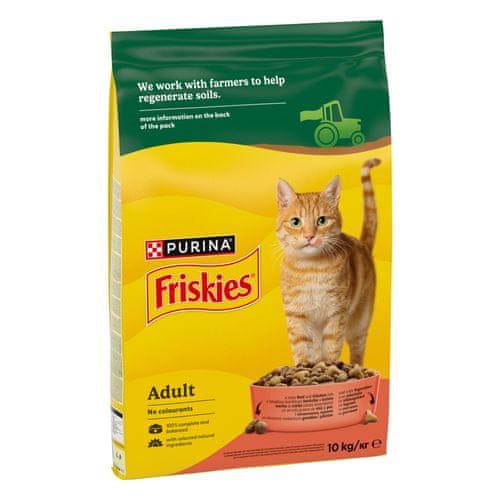 FRISKIES Adult mačja hrana z govedino in piščancem