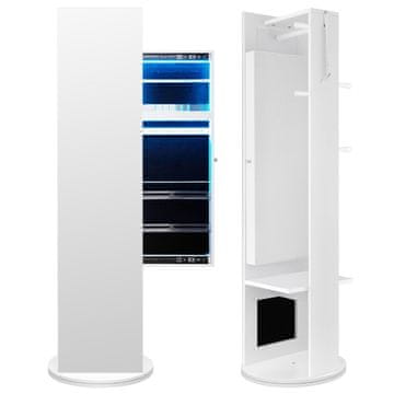 Northix 360° Vrtljiva Omarica za Nakit z Ogledalom in LED Lučmi