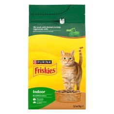 Friskies Indoor suha hrana za mačke, piščanec, puran in zelenjava, 6 x 1,5kg