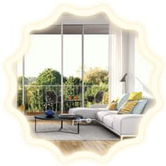 Northix Kopalniško LED ogledalo 60 x 60 cm z zasnovo ogrevalnih valov in proti rosenju