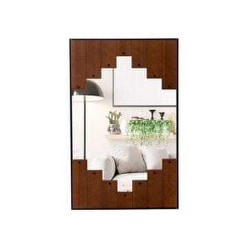 Northix Pravokotno stensko ogledalo z lesenim okvirjem 60 x 95 cm, rustikalno