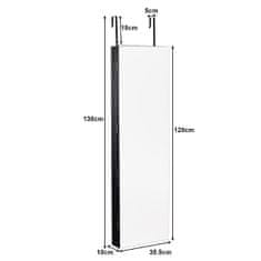 Northio Omarica za nakit, stensko ogledalo z LED osvetlitvijo, omarica za ogledalo 120 x 35,5 x 10 cm črna/belo-črna