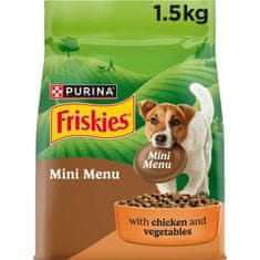 Friskies Mini Menu suha hrana za majhne pse, piščanec in zelenjava, 4 x 1,5kg