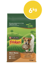 Friskies Mini Menu suha hrana za majhne pse, piščanec in zelenjava, 4 x 1,5kg