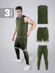 PANTONECLO Moški športni komplet Pantoneclo iz treh delov: majica s kratkimi rokavi, kratke hlače z zračnimi odprtinami in hlače, L