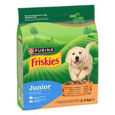 Friskies Junior suha hrana za pasje mladiče, piščanec in zelenjava, 4 x 2,4kg