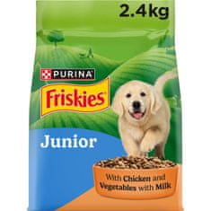 Friskies Junior suha hrana za pasje mladiče, piščanec in zelenjava, 4 x 2,4kg