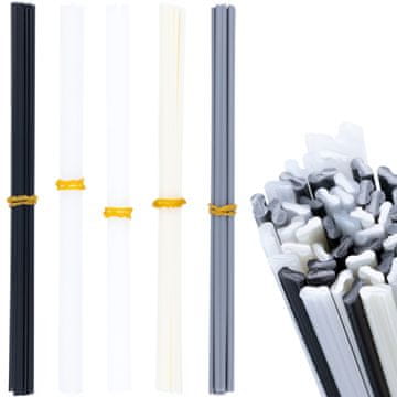Rosfix Set Plastična Varilna Polnila Mini – 5 Tipov (PP, PE, ABS, PVC), 2,0×5,0×200 Mm, 50 Kosov