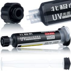 Rosfix Črna UV Soldermaska – Zaščita PCB, Neprevodna, Hitro Strjevanje | 10 Ml, 95 Mm Brizga