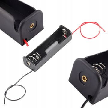 Rosfix Nosilec za Baterijo 1x18650 – Odkrit, Serijsko Povezan, 100 Mm Žica | 7,5×2×1,8 Cm