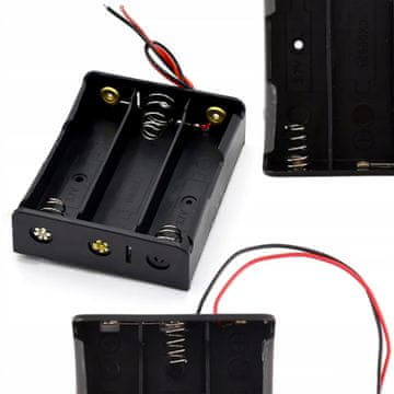 Rosfix Nosilec za 3 Baterije 18650 – Serijska Povezava, 100 Mm Žice | 7,5×6×1,8 Cm, Nasvet za Odgovor