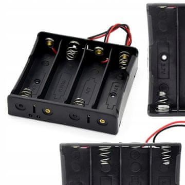 Rosfix Nosilec za Baterije 4x18650 – Serijska Povezava, 100 Mm Žica | 7,5×8×1,8 Cm, Nasvet za Odgovor