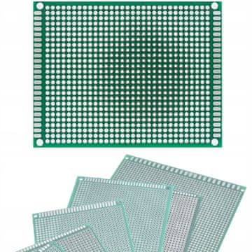 Rosfix Prototipna Dvostranska Tiskanina 70 X 90 Mm – Zeleni THT Raster 2.54 Mm | 4 Montažne Luknje