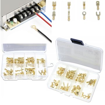 Rosfix Set Konektorjev – 80 Kos Neizolirani Očesni, Vilasti, Moški in Ženski | 2,8–6,4 Mm, v Ohišje