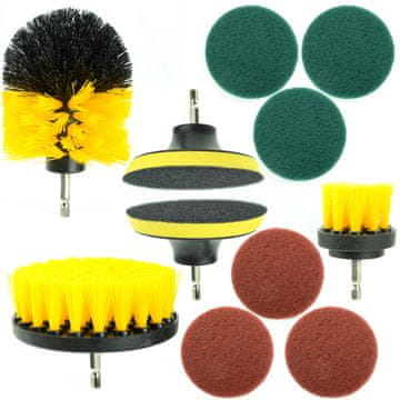 Rosfix Set Krtač za Vijačnik – 12 Delov, 1/4 Nastavek, za Kopalnico, Avto, Kuhinjo | Trpežen Material