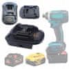 DM18M Adapter – Pretvornik Baterij Dewalt/Milwaukee na Orodja Makita 18V | USB 5V 2.1A