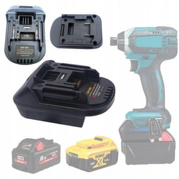 Rosfix DM18M Adapter – Pretvornik Baterij Dewalt/Milwaukee na Orodja Makita 18V | USB 5V 2.1A