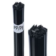 Rosfix Črno Spajkalno Polnilo PP/PE – Mešanica Trakov 8 Mm in Trikotnikov 3,5 Mm | 50 G, Dolžina 42 Cm | za Rezervoarje in Deli in s PP