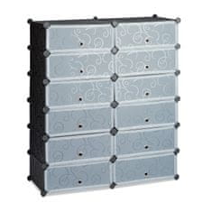 Northix Modularno stojalo za čevlje, 24 parov, plastične plošče, zaprt prostor za zaščito pred prahom