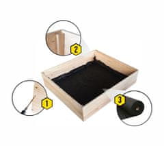 ABC CONNECT Lesena vrtna visoka greda 120x120x28 cm