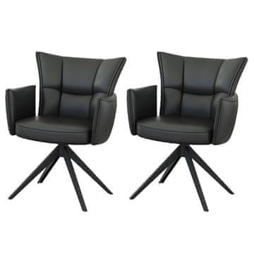 Fort Stol LEDER (črna) (set 2 kosov)