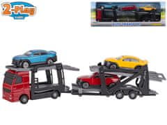 Difuzed 2-Play Prometni avtomobilski transporter kovinski 26 cm 1:60 + 3 avtomobili