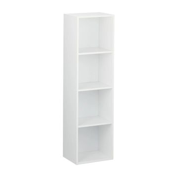 Northix Bela knjižna polica, samostoječa s štirimi predelki