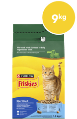 Friskies Sterilised suha hrana za mačke, losos in zelenjava, 6 x 1,5kg
