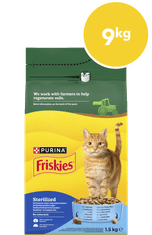 Friskies Sterilised suha hrana za mačke, losos in zelenjava, 6 x 1,5kg