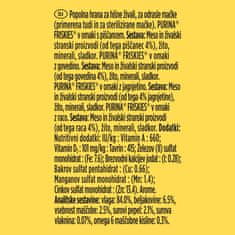 Friskies Adult mokra hrana za mačke, piščanec, govedina, jagnjetina in raca v omaki, 72 x 85g