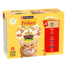 Friskies Adult mokra hrana za mačke, piščanec, govedina, jagnjetina in raca v omaki, 72 x 85g