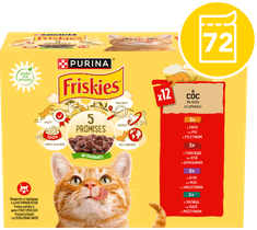 Friskies Adult mokra hrana za mačke, piščanec, govedina, jagnjetina in raca v omaki, 72 x 85g