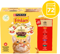 Friskies Adult mokra hrana za mačke, piščanec, govedina, jagnjetina in raca v omaki, 72 x 85g