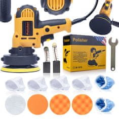 Rosfix Set Polirni Stroj RP700 – 700 W, 600–3700 Vrt/min, Ø125 Mm, 10 Polirnih Blazinic | ABS + Kovina