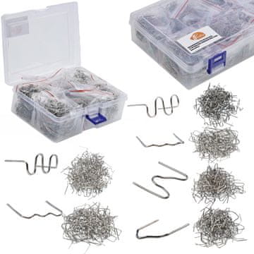 Rosfix Set Sponke za Plastiko – 6 Tipov, 1200 Kos, Jekleni Žični Ø0,6–0,8 Mm | v Plastični Škatli