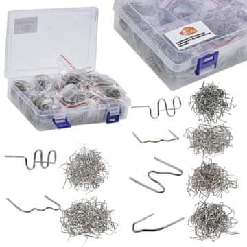 Rosfix Set Sponke za Plastiko – 6 Tipov, 1800 Kos, Jekleni Žični Ø0,6–0,8 Mm | v Plastični Škatli