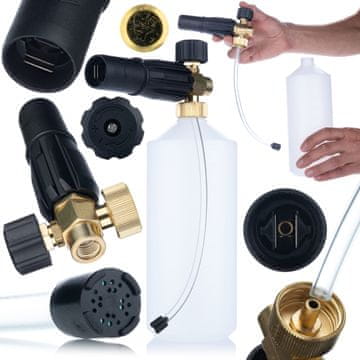 Rosfix Penilna Glava S0401 – 1000 Ml Posoda, 1/4 F Navoj, 1.23 Mm Šoba, 220 Bar | Medenina in Inox | za Tlačne Čistilce