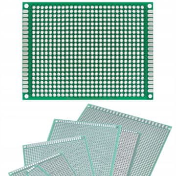 Rosfix Prototipna Dvostranska Tiskanina 60 X 80 Mm – Zelena, THT Montaža | Raster 2,54 Mm, 4 Luknje