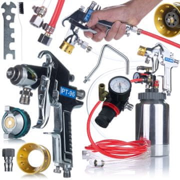 Rosfix Set Visokotlačna Brizgalna Pištola – 2L Rezervoar, 1.4 Mm Šoba, 325 L/min, 2 M Cev | za Kompresor