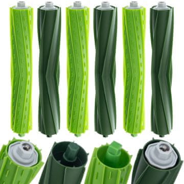 Rosfix Nadomestni Del za Robotski Sesalnik iRobot Roomba E4–J7 – Glavne Krtače | 6 Kos, Gumijaste, Tiho Čiščenje
