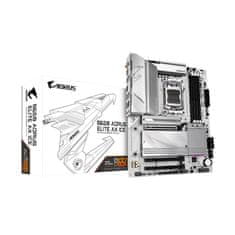 Gigabyte Gigabyte B650 AORUS ELITE AX ICE Matična plošča - Podpira AMD Ryzen 8000 CPU-je, 12+2+2 fazni digitalni VRM, do 8000MHz DDR5 (OC), 1xPCIe 5.0 + 2xPCIe 4.0 M.2, Wi-Fi 6E, 2.5GbE LAN, USB 3.2 Gen 2